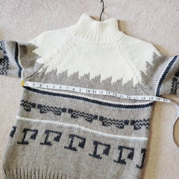 Zara Alpaca Wool Nordic Fair Isle Aztec Southwestern Boho Chunky Sweater M - Picture 5 of 8